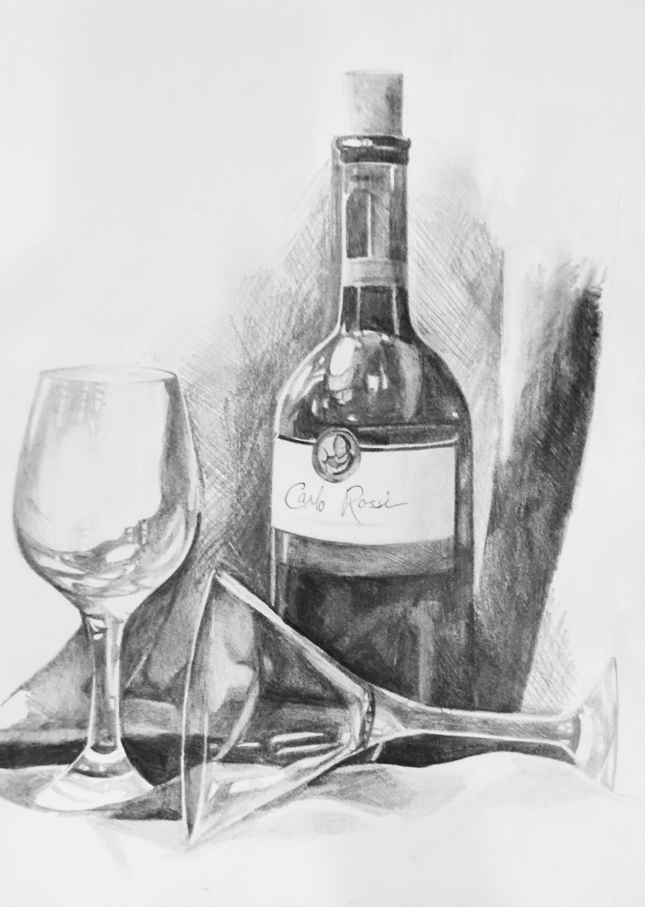 Wine Bottle and Glass