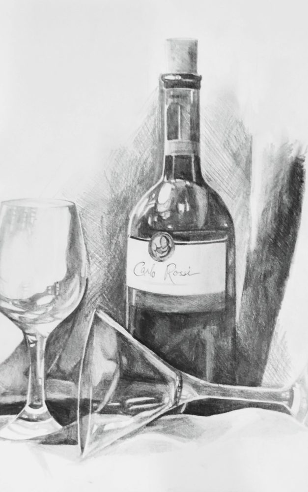 Wine Bottle and Glass