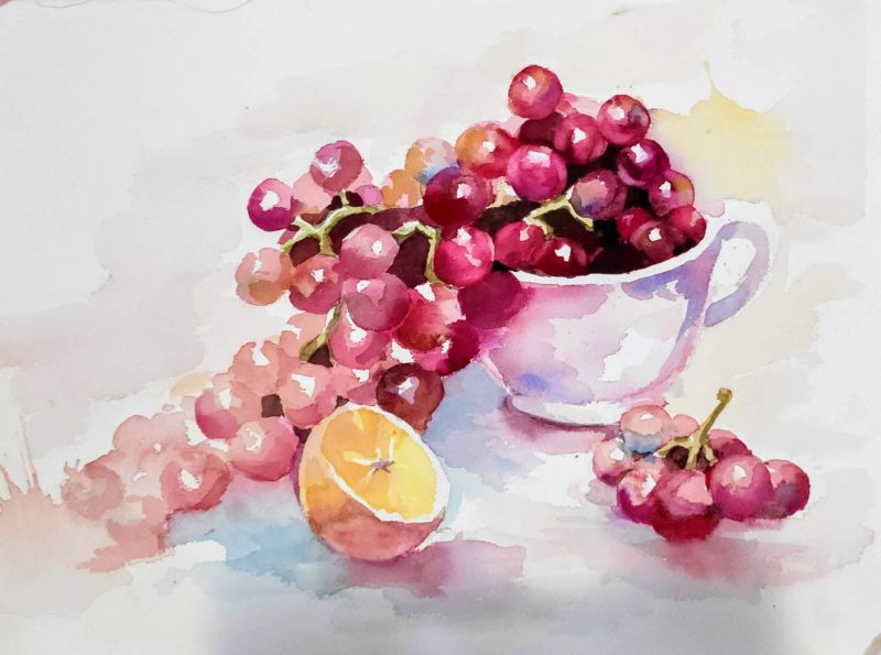 Watercolor Grapes